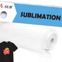 A-SUB Sublimation HTV for Dark and Light Fabric, 12" X 20FT Matte Sublimation Vinyl, White HTV Vinyl for Sublimation on Cotton Fabric - T-Shirt, Pillow, Bag