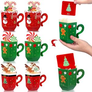 Christmas Gift Card Holder Hot Chocolate Centerpieces Xmas Gift Card Christmas Money Holder for Cash Gift Hot Cocoa Cup Table Sign for Party Favor Holiday Decorations