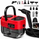 Steam Cleaner 2500W Handheld Steamer with 1.6L Tank, 3 Steam Levels, Portable Steam Cleaning Machine for Home, Car Detailing, Furniture, Bed Bugs & Grout Red