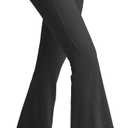 G4Free Ribbed Flare Yoga Pants for Women High Waisted Bell Bottom Leggings Tummy Control Petite/Regular/Tall (Medium, Black)