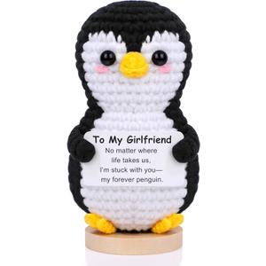 JoycuFF Easter Basket Stuffers for Girlfriend, Anniversary Romantic Gifts for Women, Handmade Positive Penguin Birthday Gift for Girlfriend, Pack Of 2