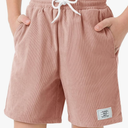 Haloumoning Boys Corduroy Shorts Kids Casual Elastic Waist Drawstring Summer Shorts with Pockets, 120