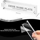Geetery 8 Pcs Acrylic Office Desk Name Plate Personalized Clear Acrylic Block Double Sided Table Name Plate Holder Business Magnet Frame DIY Desktop Holder Accessories Decor (2" x 8")