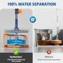HoMettler Spin Mop and Bucket Set, Mop Bucket with Separate Dirty Water System, Deep-Cleaning Mops for Floors/Wall, Versatile Mops with 6 Microfiber Mop Pads