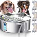 Smartoo Dog Water Fountain for Large Dogs 7L/236oz Stainless Steel Dog Water Bowl Dispenser Automatic Cat Water Fountain with Deeper Drinking Area, Multi-Filtration Pet Fountain with 6 Filters