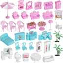 Doll House Set for Girls, Princess House Toys with 4 Dolls Furniture and 4-Story 11 Rooms,Pretend Play DIY with Light Strip for Kids, Building Dolls Playset Toys Kit Gift for Ages 3 4 5 6+