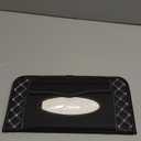 Car Visor Organizer, 14-Capacity CD Storage Case, Black, Non-woven Cloth & PU Leather, Collapsible, 12.5 x 6.1 x 0.4 inches (folded), Automotive Parts, Car Organizer (Style of Black White Line)