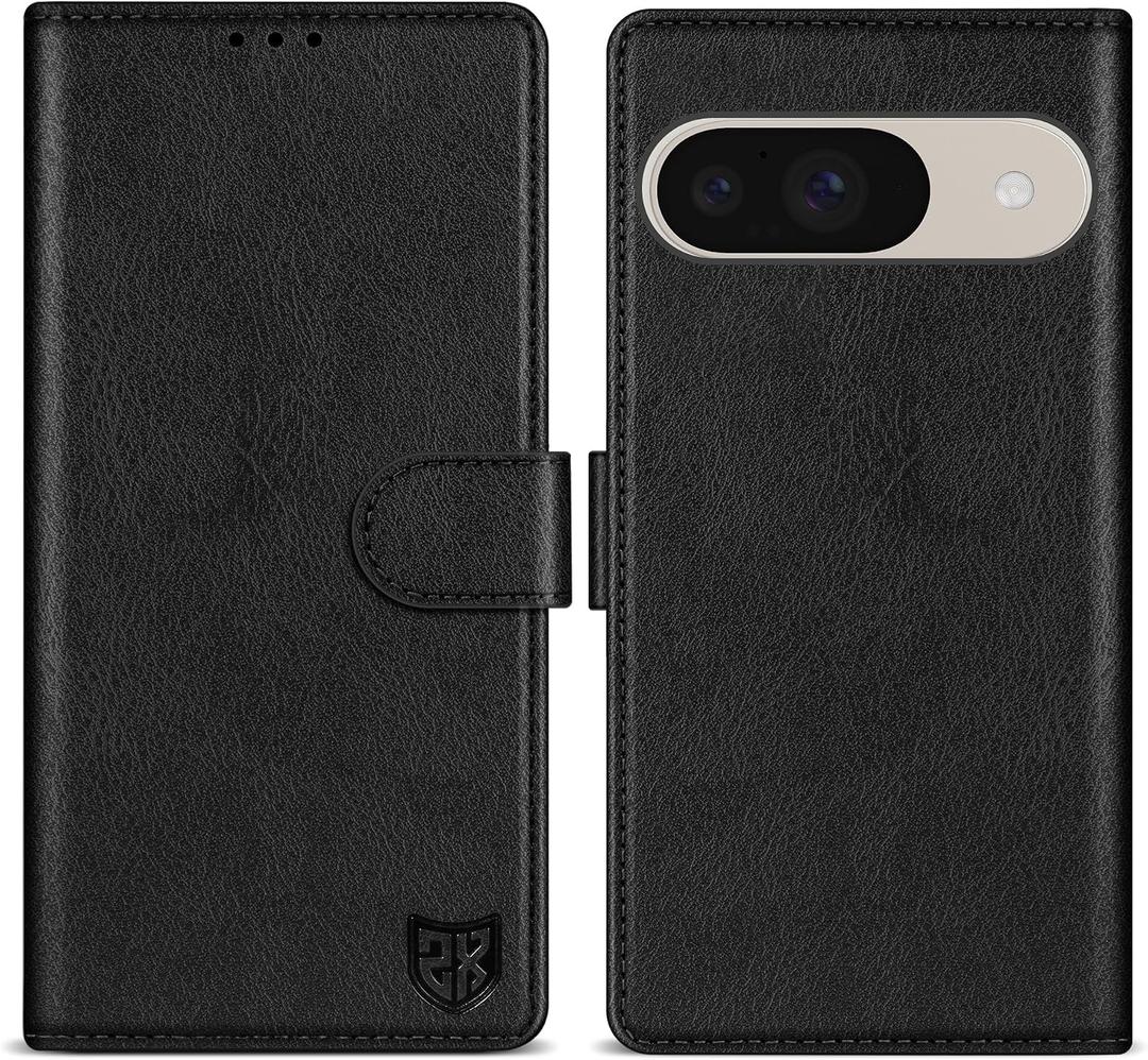 ZZXX for Pixel 10/10 Pro Wallet Case Magnetic Closure 6.3 inch,Black