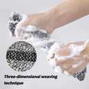 4 x Exfoliating Shower Towel, 2-in-1 Towel, Premium Scrub Wash Cloth for Body Face, Exfoliating Towels-Body Scrubber with 2 Sides for All Skin Types (Black)