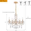 AMZASA Crystal Gold Chandelier, Glass Crystal Hanging Pendant Lighting, 5 Light French Country Gold Crystals Chandelier for Ceiling Medallions,Wedding,Dining,Kitchen, Foyer,Dia 20'' Golden