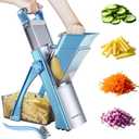 SupMaKin Upgrade Safe Mandoline Slicer Plus, Vegetable Chopper, Potato Slicer, Food Slicer Onion Chopper, Fry Cutter, Veggie Salad Dicer Kitchen Chopping Artifact Gifts (Blue)