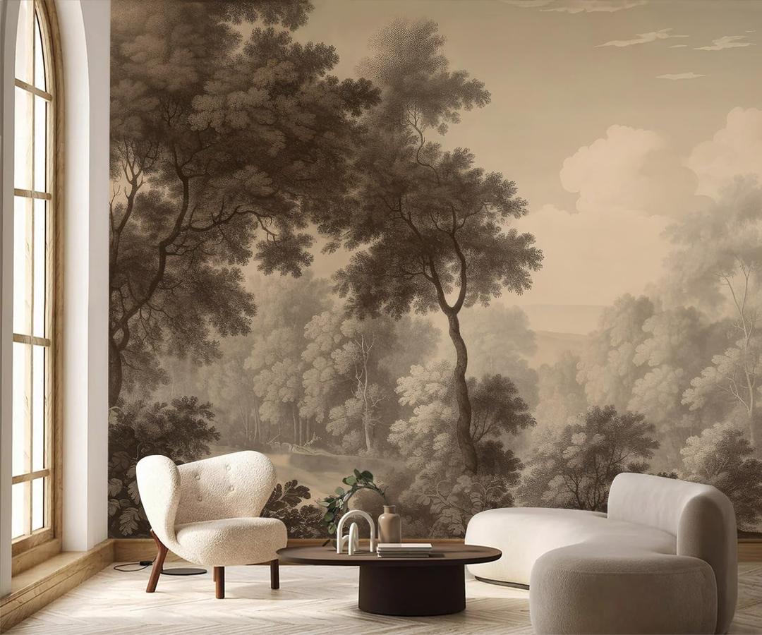 PYFFYP- Retro Tropical Jungle Peel and Stick Wallpaper murals for Bedroom