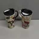 Topadorn Ceramic Travel Mug 17 oz. Coffee Latte Cup with Sealed Lid and Gift Box, Perfect for Coffee and Tea, 2 pack