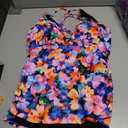 Yonique Women's Halter Tankini Top V Neck Swim Top Tummy Control Bathing Suit, Size Large