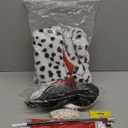 Full Set Women Cruella Cosplay Costume Dalmatian Shawl Black White Coat Dress Up Cosplay with Wig Gloves Necklace Rod