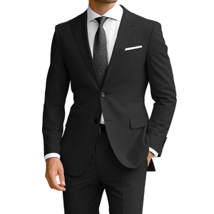 Wangyue Men's 2 Piece Suit Slim Fit Suits for Men Two Button Blazer Formal Business Jacket Suit for Wedding Prom Dinner 2XL