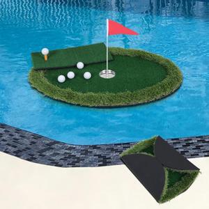 Kokorona Floating Golf Green for Pool, Floating Chipping Green Golf Chipping Practice Foldable Round Putting Mat Pool Golfmat for Outdoor, Golfgift for Golfer, 2'11" x 2'
