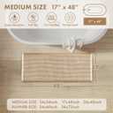 MIULEE Waffle Bathroom Runner Rugs, Super Absorbent Non Slip Bath Rug, Upgraded Soft Quick Dry Washable Boho Long Beige Bath Mat with Tassels for Hallway Laundry Room Bedroom, 17"x48", Brown & White