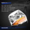 Headlights w/Bulb Compatible with 2007-2014 GMC Yukon & Yukon XL 1500/2500 SLE SLT Base Hybrid, Replaces 15861025 15861026 Front Headlamp Assembly Halogen 2 PCS