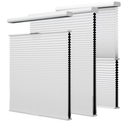 Cellular Shades Cordless, Blackout Top Down Bottom Up Honeycomb Blinds 2-in-1 Day Night Cellular Blinds, Custom Size Pull Down Pleated Accordion Shades for Windows (White, 34"*64")