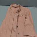 Women's Jean Jacket Cropped Denim Jacket Stretchy 3/4 Puff Sleeve Distressed with Pockets, Medium