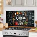 Kitchen Wallpaper and Stove Backsplash Stickers - Waterproof PVC Vinyl Peel & Stick Decals, Reusable Glossy Wall Art for Modern Homes by EasyInstall Decor 30" x 16"