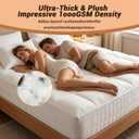 West Month Premium Quilted Luxury Extra Thick Mattress Pad, Deep Pocket Pillow Top, Machine Washable Bed Cover, Breathable & Fluffy Soft (White, King)