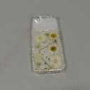 for iPhone 17 Pro Clear Case with Pressed Real Flowers Design,Glitter Cute White Floral Pattern Slim Soft TPU Protective Women Girl's Phone Cover for iPhone 17 Pro