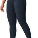 Hugcurve No Front Seam High Waisted Workout Leggings with Pockets for Women Buttery Soft Yoga Pants Gym Tights - 25'' (Medium, Twilight Blue)