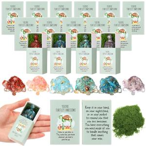 DoubleFill 12 Set Office Positive Gifts for Coworkers Employee Appreciation Gifts Bulk Emotional Pocket Hug Valentines Support Appreciation Gift for Staff Teacher Team (Natural Crystal)