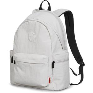 mixi Outdoor Lightweight Backpack Casual Carry On Laptop Backpack Travel Bookbag for Women Men, Water Resistant Durable Hiking Bag for Camping Weekender Sports College Work, 17 Inch, Light Gray