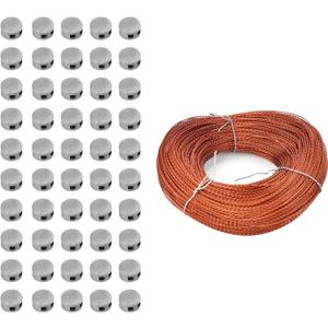50PCS 10x6mm Round Lead Seals Security Meter Seals with Copper Wires (100m)