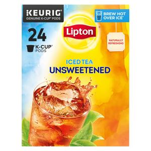 Lipton Iced Tea K-Cups, Unsweetened Black Iced Tea, 24 Total K-Cup Pods, EXP 19/DEC/2025 Lipton Iced Tea K-Cups, Unsweetened Black Iced Tea, 24 Total K-Cup Pods, EXP 19/DEC/2025
