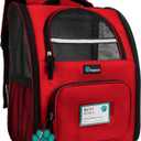 PetAmi Dog Backpack Carrier for Small Large Cat, Pet, Puppy, Ventilated Pet Hiking Backpack Travel Bag, Airline Approved Cat Backpack Carrier, Camping Biking Dog Bag Up to 18lbs Pet, Red