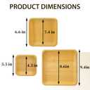 Wood Trays 3 Piece Set Decorative Wooden Serving Platters, Rustic Decor Trays for Coffee Tea Candle Food Dessert Snack Fruit Perfume Vanity, Square