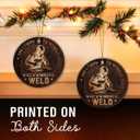 Welding Christmas Ornament 2025 - Welder Ornament for Men, Women, Dad, Brother, Husband - Mechanic, Blue Collar Worker Ideas - Double-Sided Ceramic Ornaments Hanging Decor