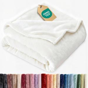 Ultra Soft Fleece Blanket Throw Size - Flannel Fleece Luxury Throw Blanket - Lightweight for Couch Bed Chair - Thick, Warm and Breathable - All Season Cozy Anti-Static Microplush Bedding, White