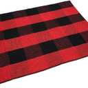 LEVINIS Cotton Buffalo Plaid Rugs- Red&Black Machine Washable Buffalo Check Area Rug for Kitchen/Bath Room/Outdoor/Indoor Front Porch Decor Farmhouse Decor, 51.2''x23.6''