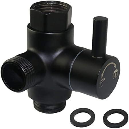 All Metal Shower Arm Diverter Valve for Hand Held Showerhead And Fixed Spray Head, G1/2 3-Way Bathroom Universal Shower System Component Replacement Part, Matte Black