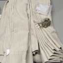 Tan Beige Memory Trained Curtains 105 Inches Long for Living Room 2 Panels Set Rustic Farmhouse Thick Linen Textured Rings Hooks Back Tab Pinch Pleated 100 Inch Curtain Drapes for Dining Bedroom