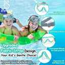 Vvinca Swim-Goggles with Nose Cover, 2 Packs Elastic Fabric Strap Snorkel Swim Mask Anti Fog UV No Pull Hair for Kids 3-14