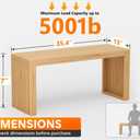 Bamboo Dining Bench, 35'' Slatted Design Entryway Bench, Natural, 35in