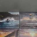 Inspirational Quotes Canvas Art, Motivational Decor Painting, Landscape - Suitable for Library, Office, Living Room - Tabletop/Hanging, 4-pack (29 x 38 cm) Framed