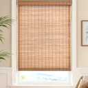 LazBlinds Cordless Bamboo Roller Shades, 70" W x 70" H, Squirrel