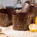 Brown Non Stick Panettone Paper Baking Molds - 12oz Panettone Kulich Paska Easter Bread Forms - 12 Pack (Medium)