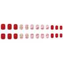 MIXFOSAHN Easter Press on Nails Short Square Fake Nails Nude Pink False Nails with Grid Flowers Designs Rabbit Glossy Stick on Nails Glue on Nails Easter Nails Acrylic Nails for Women Girls 24 Pcs