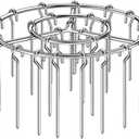 24 Skewers Air Fryer Grill,Stainless Steel Barbecue Rack, Air Fryer Round Hanging Vertical Meat Skewers