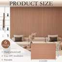 Sintuff 6 Pcs MDF Flexible Wood Slat Wall Panel 24 x 16 Inch 3D Half Round Wainscoting Board and Batten Wall Slatted Panel Decor Paintable for DIY Home Bedroom Living Room Decor