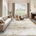 Washable Rug 9x12 Area Rugs for Living Room: Large Neutral Soft Rug Abstract Non Slip Low Pile Modern Carpet for Bedroom Kitchen Nursery Office Dining Room Indoor (Beige, 9'x12')