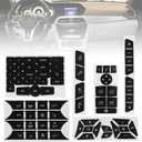 Car Interior Stickers Button Decal Compatible with Mercedes Benz GLK350 C Class CLS C218 SLK W172 W204 W212 W218 W207 Steering Wheel A/C Air Conditioner Window Radio Number Door Dash Sticker